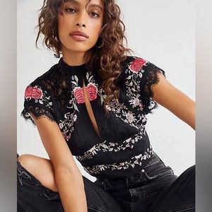 Free People Chiara Embroidered top